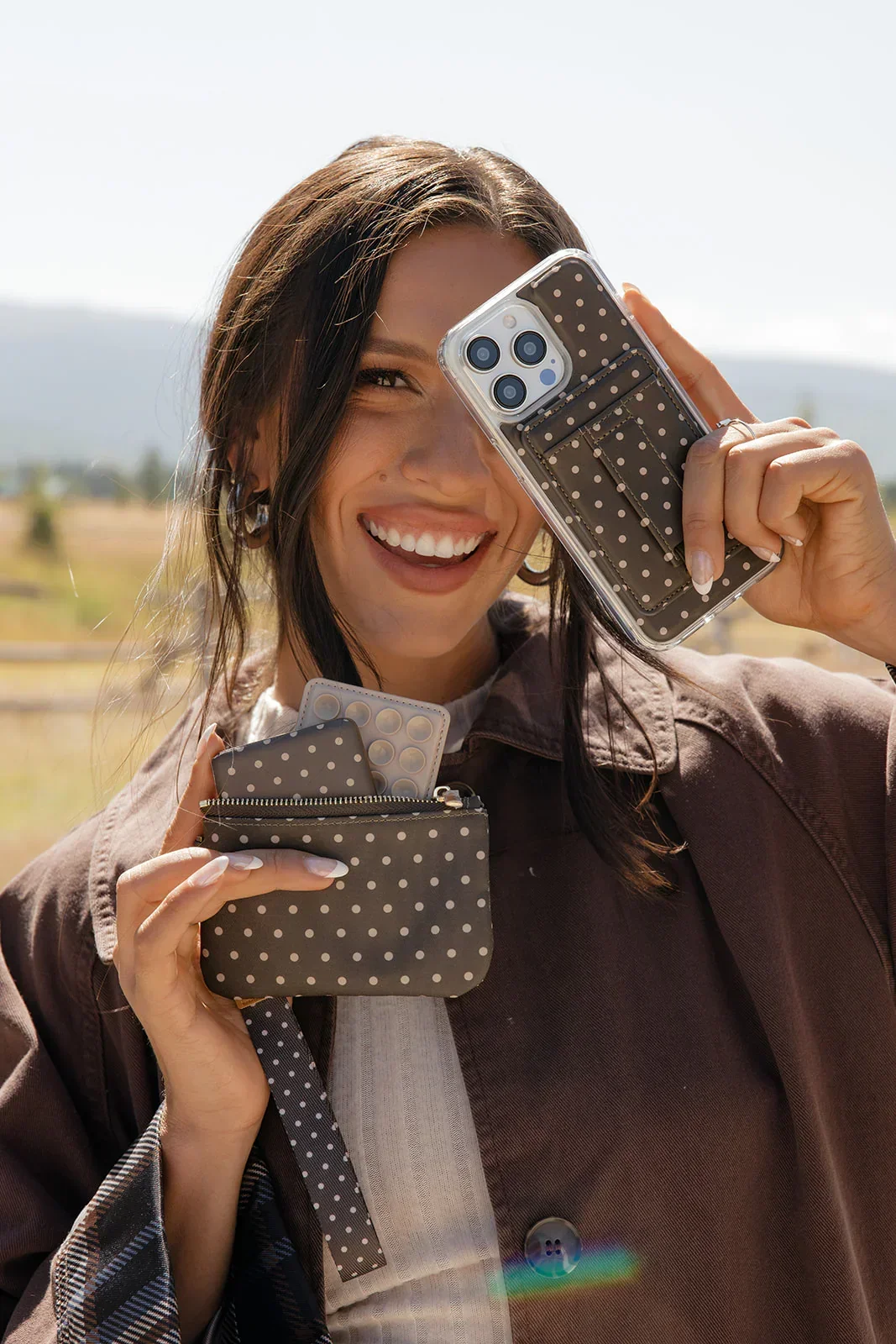 Cocoa Dot Zipper Pouch - Image 9